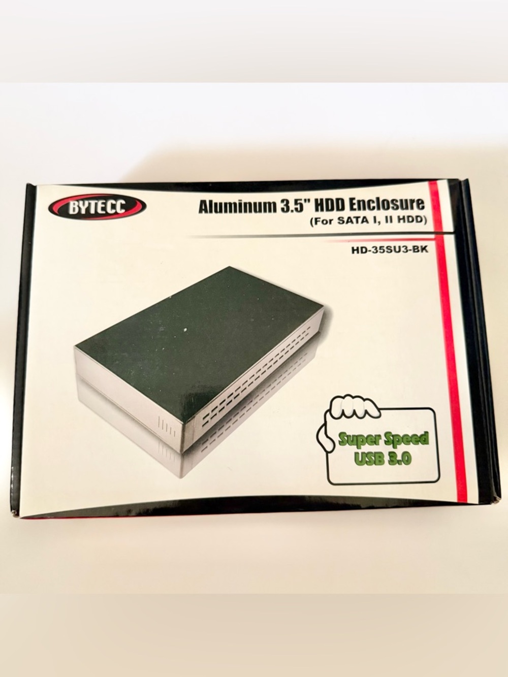 BYTECC Aluminum 3.5" HDD Enclosure - Black & Silver